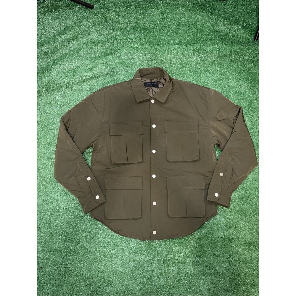 Richie Le Collection‎ Men's Nylon Overshirt - Olive - Size Small